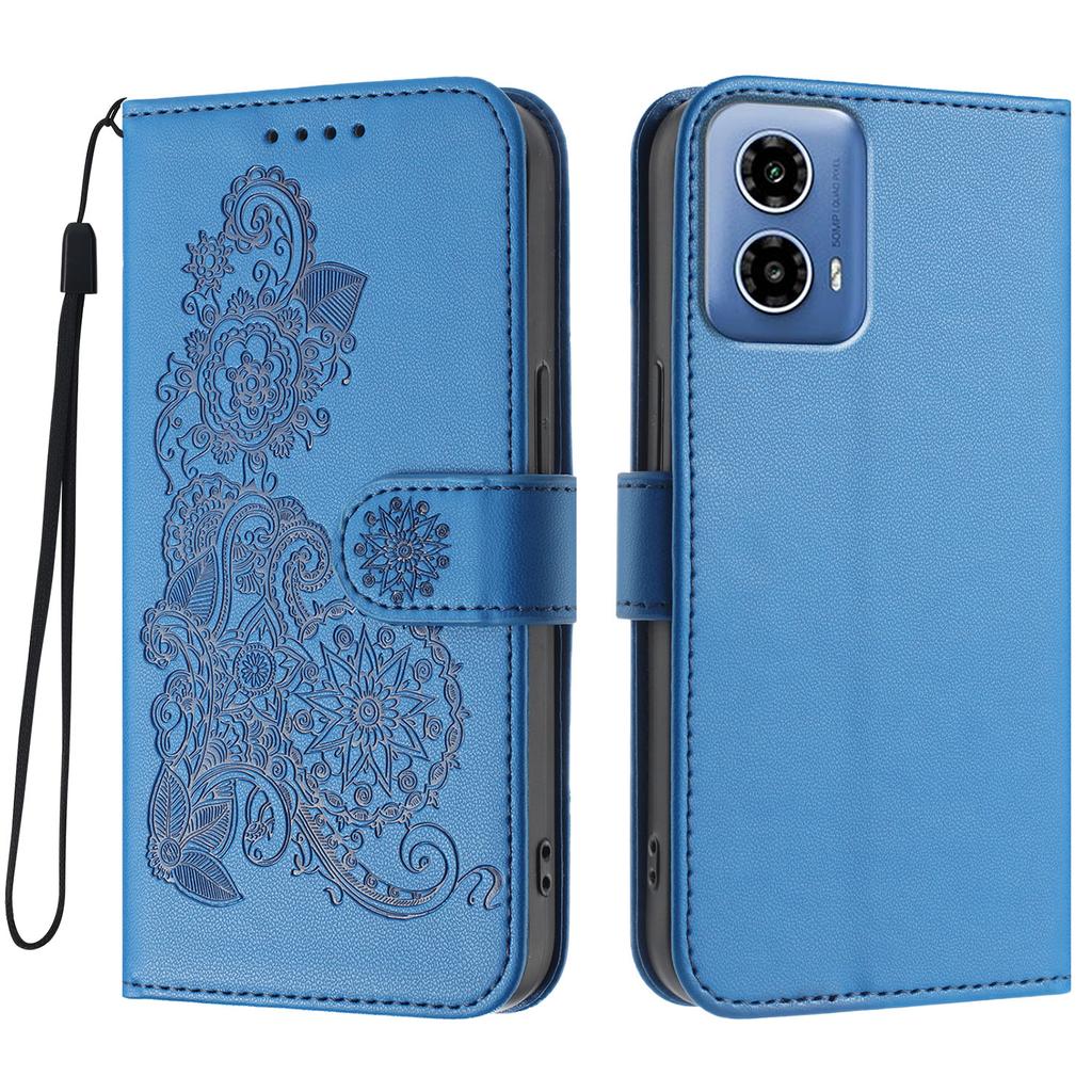 For Motorola Moto G45 5G/Motorola Moto G34 5G Phone Cases Mandala Flower Leather Wallet Mobile Cover with Strap