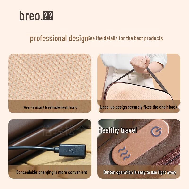 Breo Back5 Portable Waist & Body Massage Cushion CN plug (adapter included)