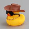 Cowboy Hat Yellow Duck with Sunglasses Cute Bath Toys for Kids Floating Pool Decor BPA-Free Car Dashboard Decoration