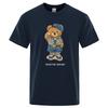 Cute Ted Bear Salute Scoring Around Prints T Shirt Men Brand Tees Short Sleeve Retro Adult T-Shirt Summer Hip Hop T-Shirt