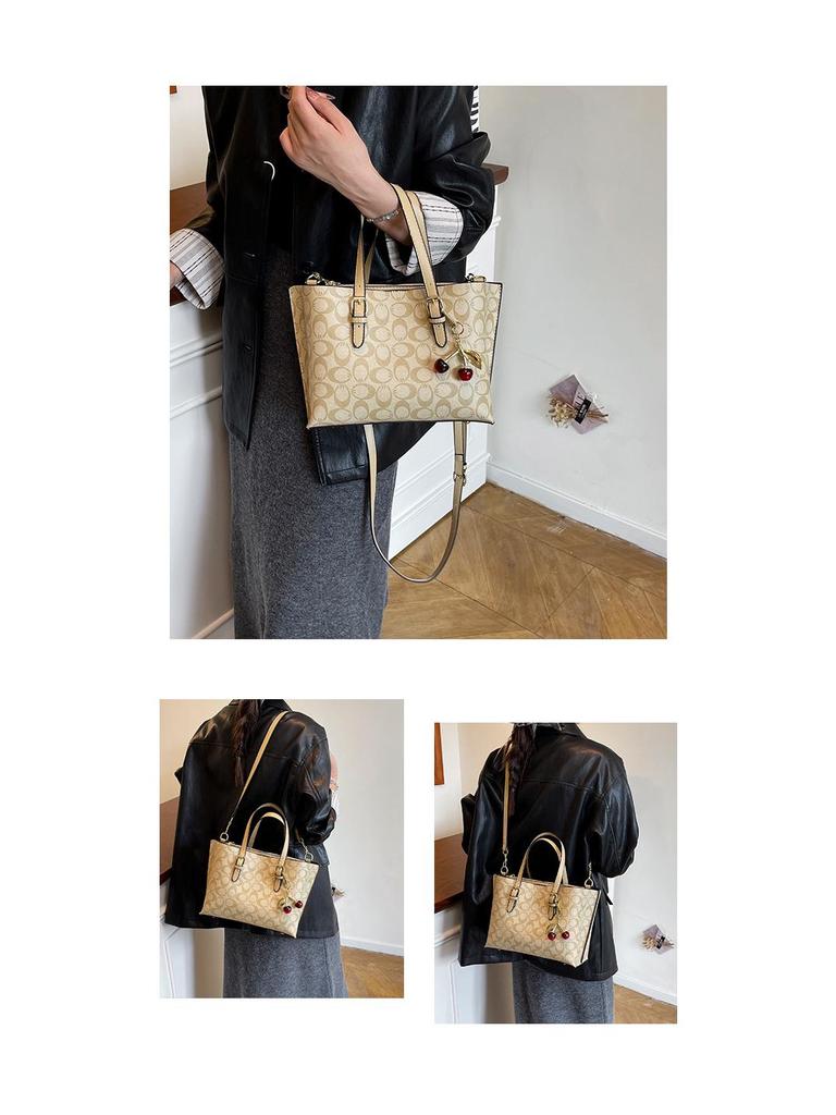 2025 Women's Retro Print High-End Crossbody Tote and Shoulder Bucket Bag