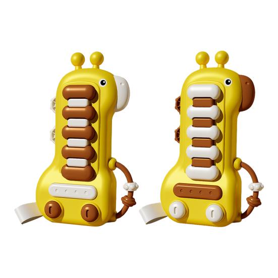 Мультяшная Жираф Электронная Игрушка-Пианино со Светом Звуком Координация Рук и Глаз Малыши Мальчики Девочки Развивающая Электрическая Клавиатура Музыкальная Игрушка