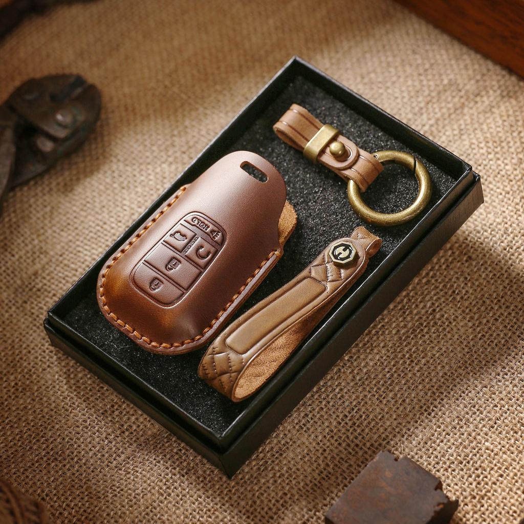 Ретро Чехол для ключей из натуральной кожи ручной работы для Honda Accord/Civic