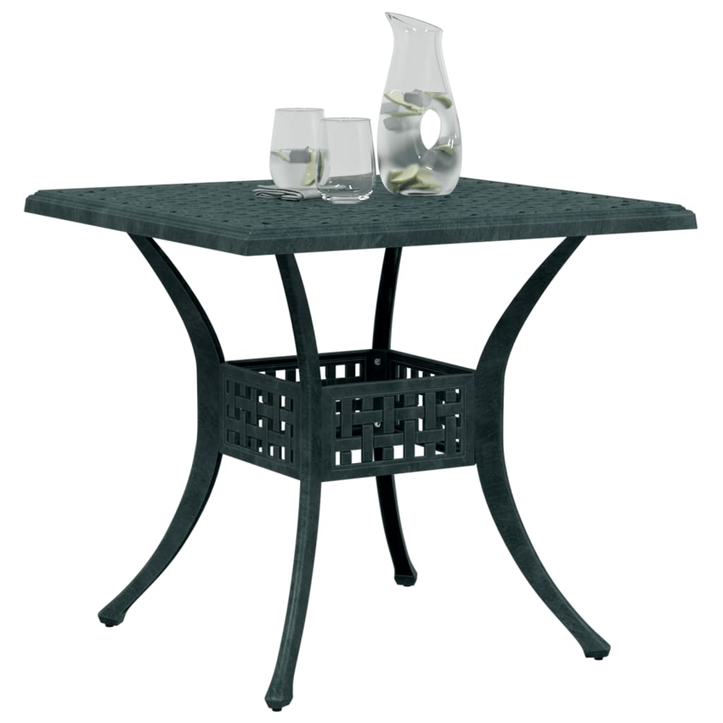 Garden Table Green 80x80x75 cm Cast Aluminium
