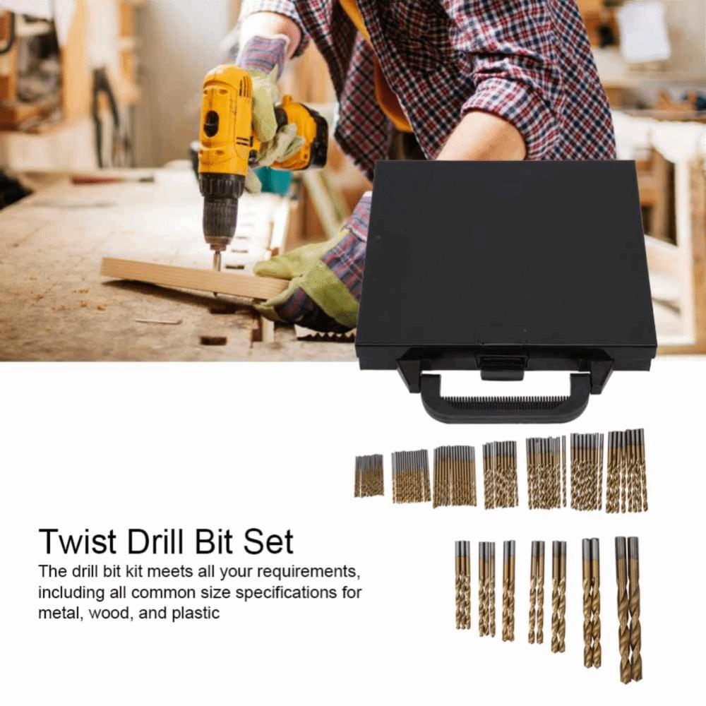99pcs 135° Point Angle Twist Drill Bit Set HighSpeed Steel HSS Drill Bits  Hardened Metal
