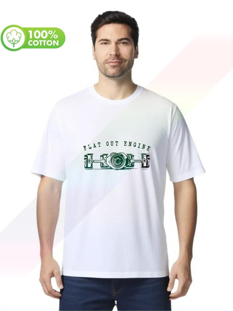 100 cotton round neck heavy weight Unisexs Tshirt Boxer engine flat out for gs fans S3XL Tops Tees