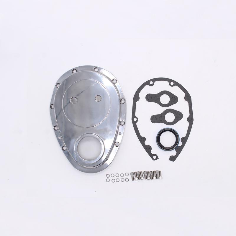 1 PC SBC Polish Aluminum Finish Timing Chain Cover Kit Small Block For Chevy 265 283 305 327 350 383 400 Engine Replacement Part