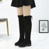 Fashion Fashion Warm Suede Women Boots Winter Black Over The Knee Boots New Comfort Lace Up Chunky High Heels Shoes  Round Toe Boots