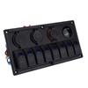 Black 8 Gang Rocker Switch Panel Toggle Switch with LED Backlight Motor Boat Modification DC12‑24V