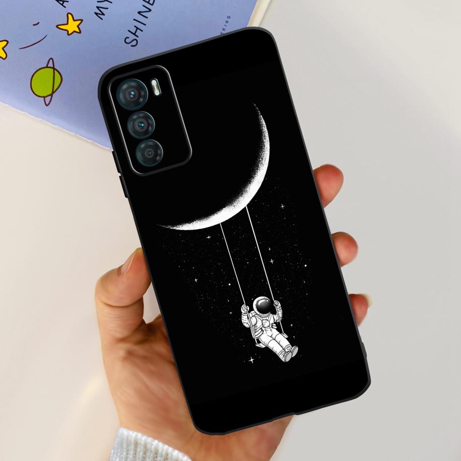 Чехол для Motorola Moto G42 XT2233-2 Мягкий силиконовый черный чехол Стильный чехол для телефона с рисунком Цветы Бабочки Для Moto G42 G 42 MotoG42 Чехол