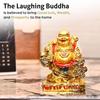 Подарки на новоселье – Фигурка Смеющегося Будды Фэн-шуй с мешком денег | Статуэтка 9,5 см для удачи, счастья и процветания