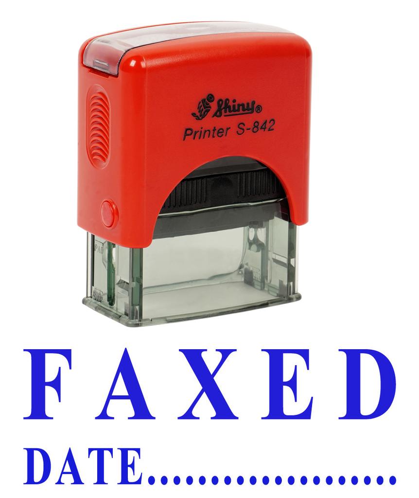 FAXED WITH DATE Self Inking Rubber Stamp Office Stationary Custom Shiny