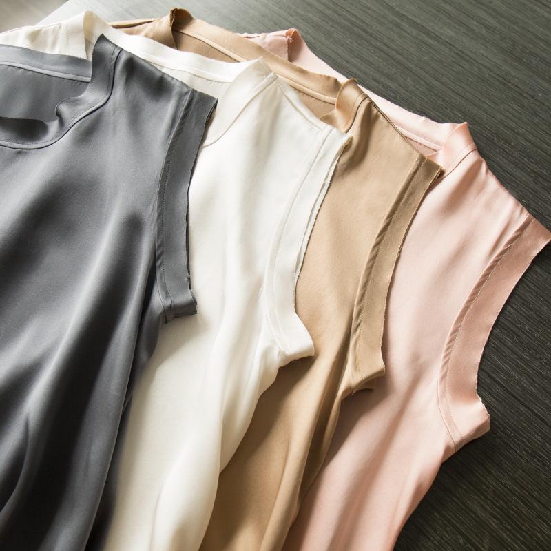 Женский шелковый атласный топ-майка большого размера - Базовый слой из шелка тутового дерева
