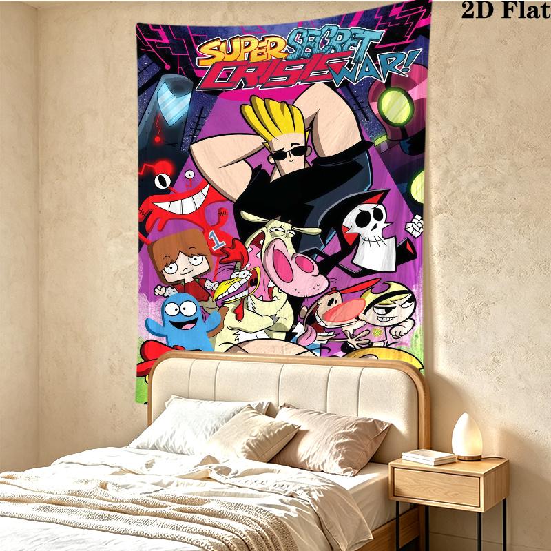Codename Kids Next Door Cartoon Wall Tapestry Aesthetic Wall Hanging Printed Fabric Blanket Decorative Tapestries for Bedroom Living Room Home Decor