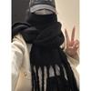 Однотонный утолщенный большой шарф женский осенне-зимний новый корейская версия зимний студенческий универсальный шарф-накидка белый