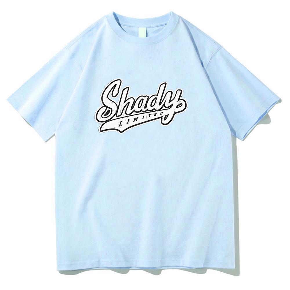 Eminem Shady Футболка Рэпер Музыка Подарок для Поклонника Футболки Мужские Женские Круглый Вырез Короткий Рукав Уличная Одежда Высококачественная Хлопковая Одежда