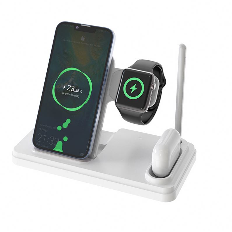 Foldable 4 in 1 Wireless Charging Stand with Adjustable Viewing Angle