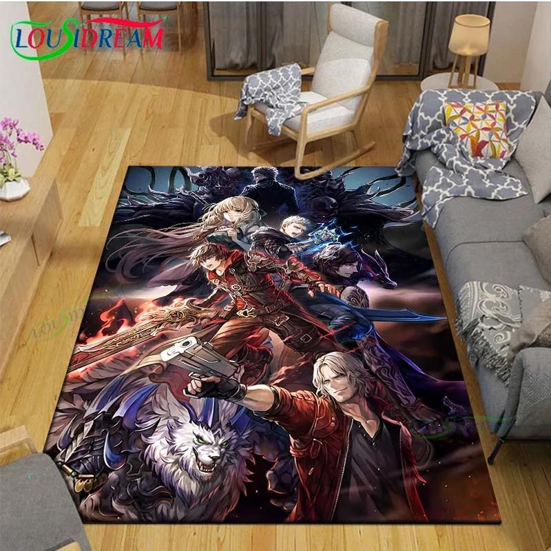 Модный Ковер с Принтом Игры D-Devil May Cry Коврик для Уличной Зоны Нескользящий Ковер Ковер для Декора Спальни Ковер для Гостиной Подарок на День Рождения