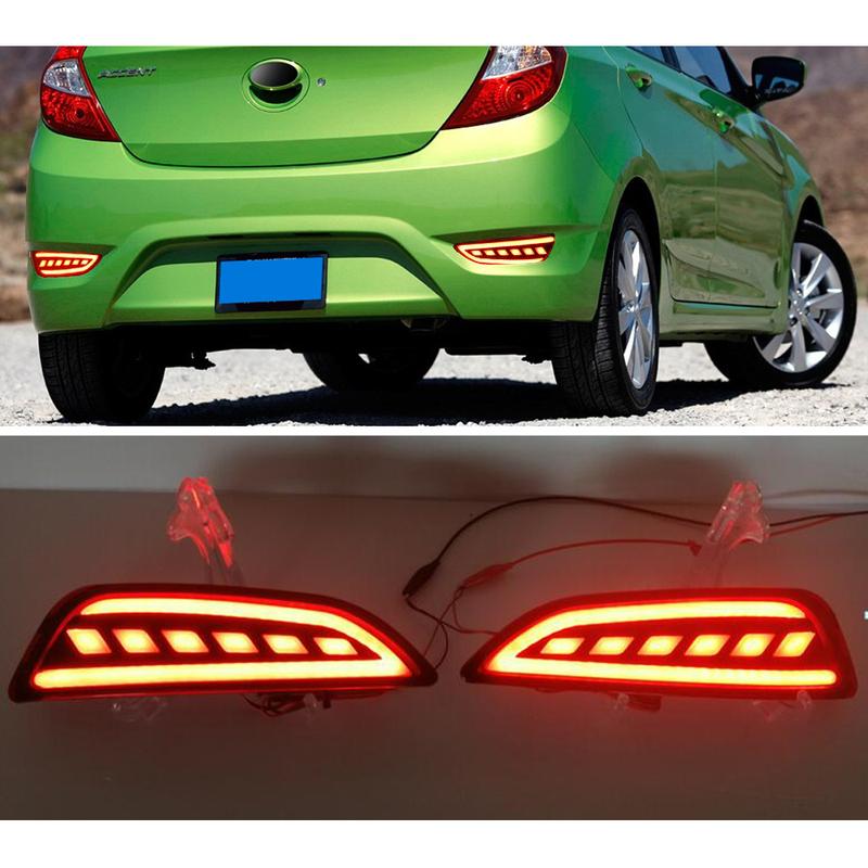 2 Pcs Car Tail Light LED Brake Light Taillight For Hyundai Accent 2012-2017 Hatchback 20 Rear Bumper Lamp