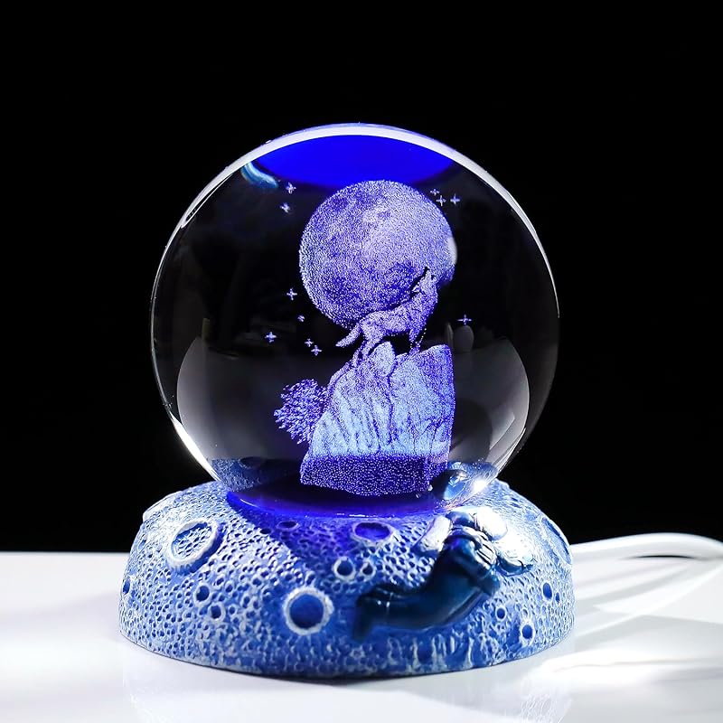 Ornalrist 2,36-дюймовый 3D солнечный шар, светодиодное освещение, стеклянная сфера, миниатюрная солнечная система, планета, подарок на день рождения, подходит для