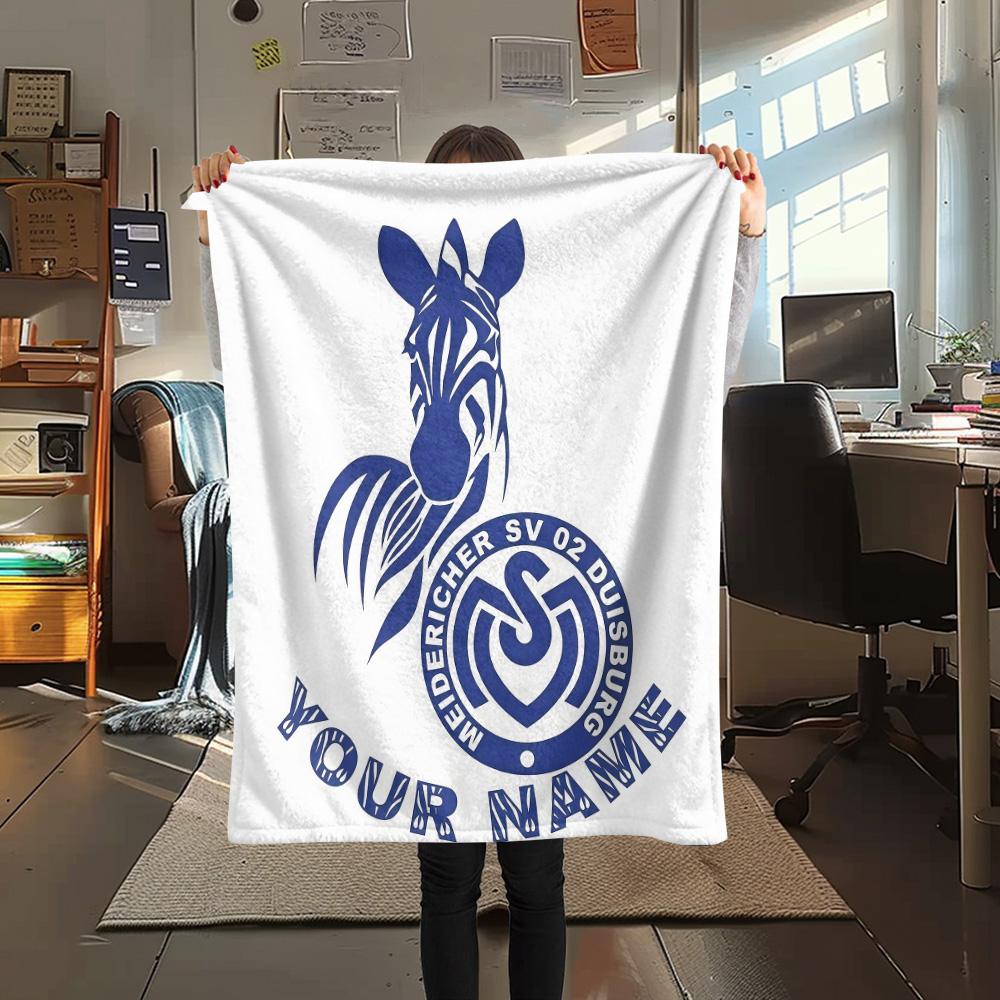 1PC Msv Duisburg Custom Name Patterned Flannel Blanket Suitable For All Seasons For Home Decor Warmth And Comfort Gifts Holiday Present