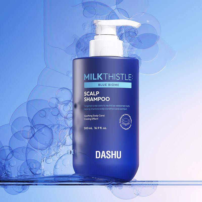 DASHU Ежедневный шампунь для кожи головы Blue Biome с расторопшей 500 мл