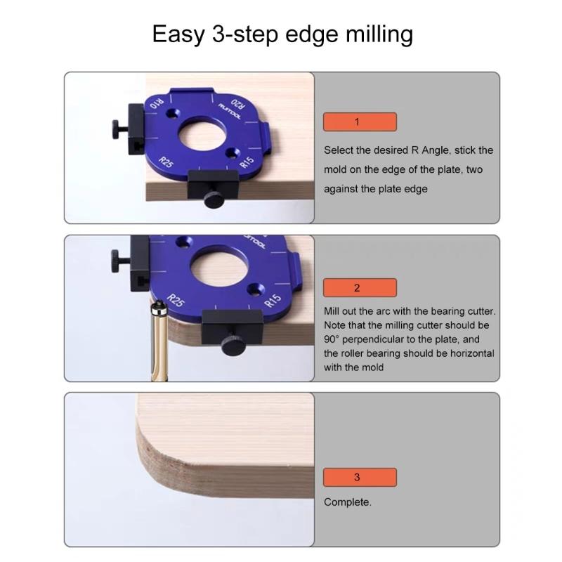 Радиусный угловой модуль 10/15/20/25 мм для столярных работ и энтузиастов DIY, отличающийся прочной конструкцией из алюминиевого сплава