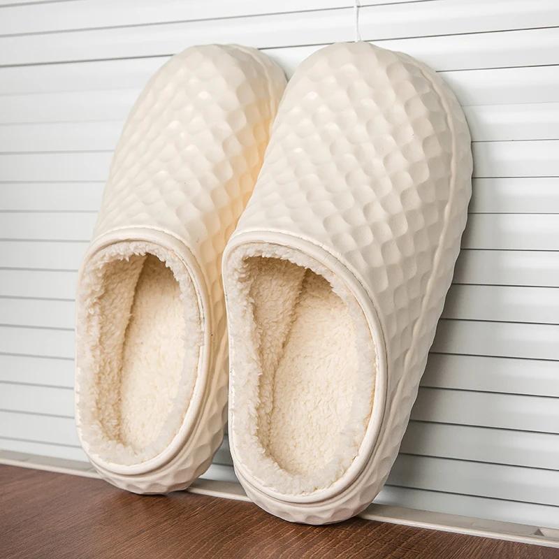Winter Warm Slippers Men Women Couples House Non Slip Soft Shoes Comfort Flat Heel Home Indoor Bedroom Plush Slippers Man