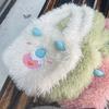 Cute Little Monster Cartoon Plush Purse Large Capacity Female Student Oneshoulder Bag Tote Bag Autumn and Winter