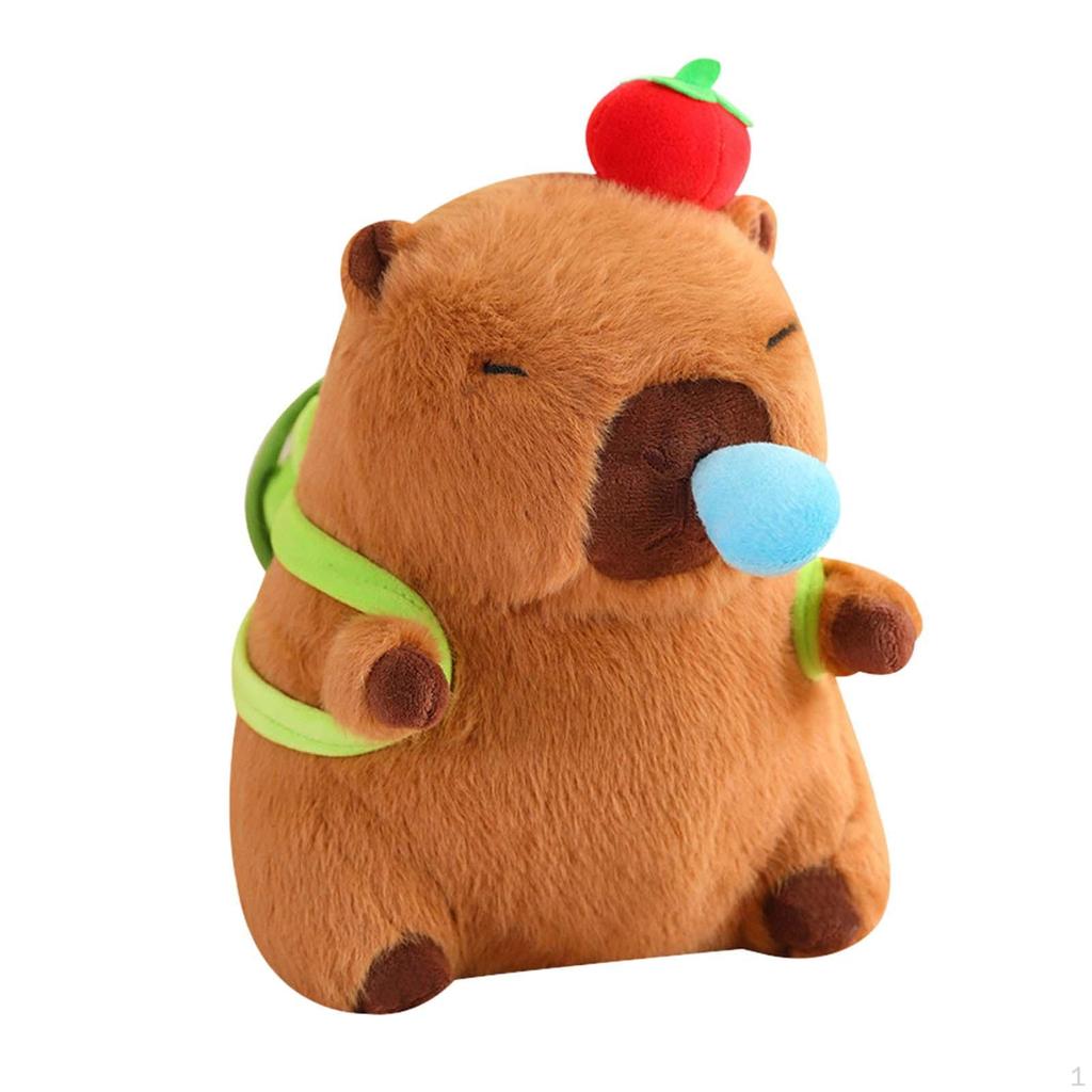 Capybara Plush Toy Stuffed with Pullable Snot Bubbles Cartoon Car Ornament