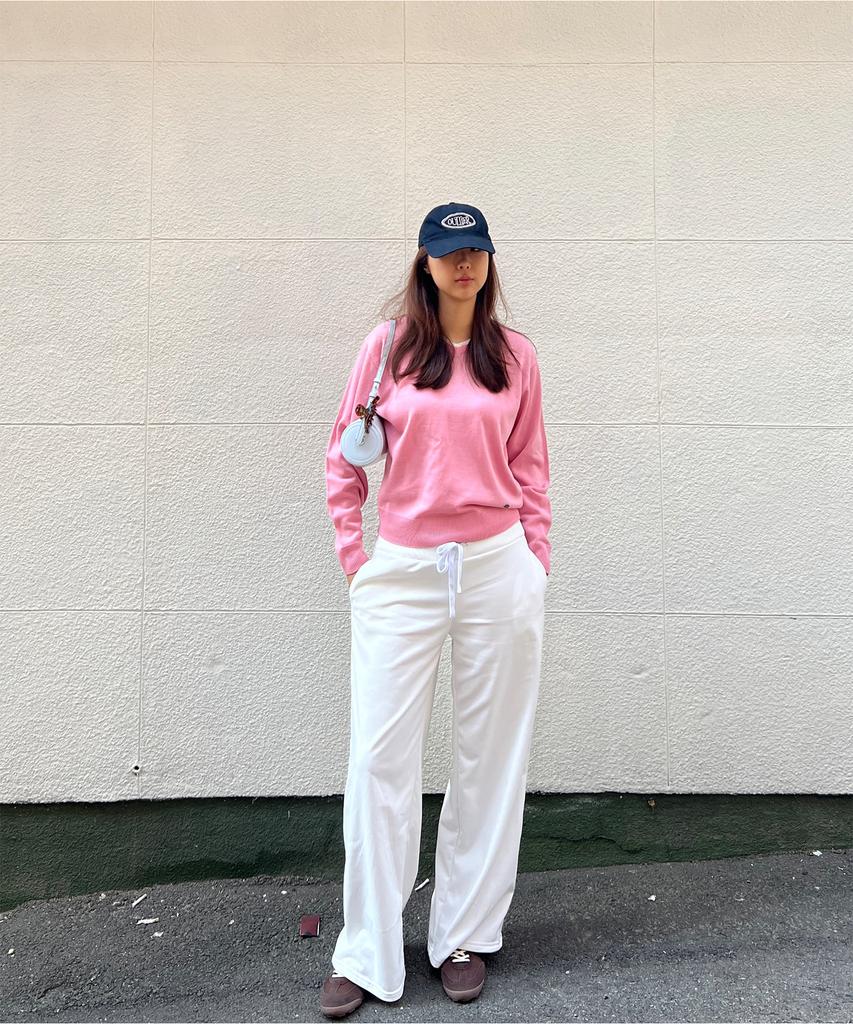AWESOME STUDIO Classic Layered V-Neck Knit Light Pink