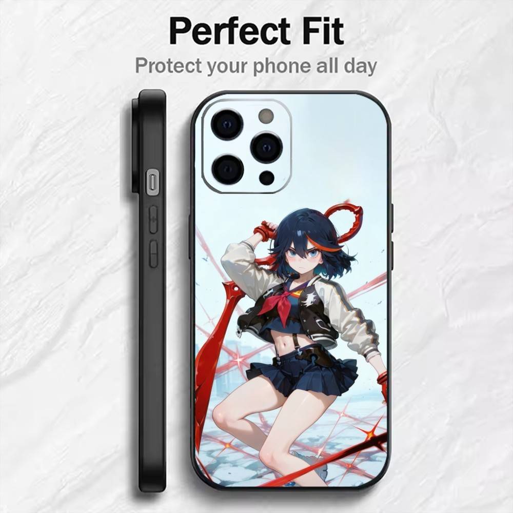 Чехол для телефона Kill-LA Kill R-RyukoS для iPhone 17, 16, 15, 14, 13, 12 Plus, Max Мягкий силиконовый черный чехол