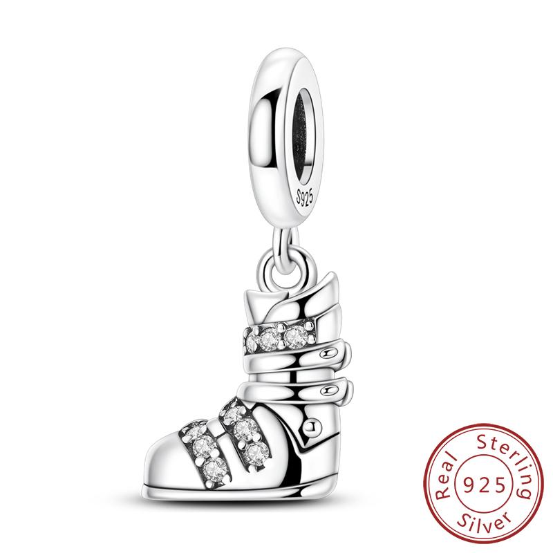 Оригинальные медные шармы-бусины Зимняя снежинка Снеговик Иглу Пингвин Подвеска Подходит для браслетов-шармов Женские украшения Подарок