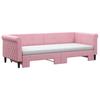 Extendable Daybed with Mattresses Pink 80x200 cm Velvet