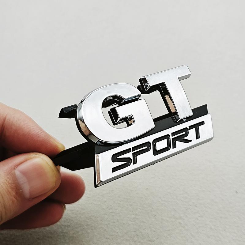 AABIO1 3D ABS Logo GT Sport Car Front Grille Badge Emblem Sticker For Volkswagen VW Polo 4 5 6 Golf MK4 - MK8 Passat Touran Accessories