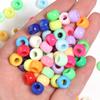 200pcs/lot 9mm Mix Color Acrylic Beads 4mm Big Hole Round Loose Beads For Jewelry Making DIY Necklace Bracelet Craft Accessories