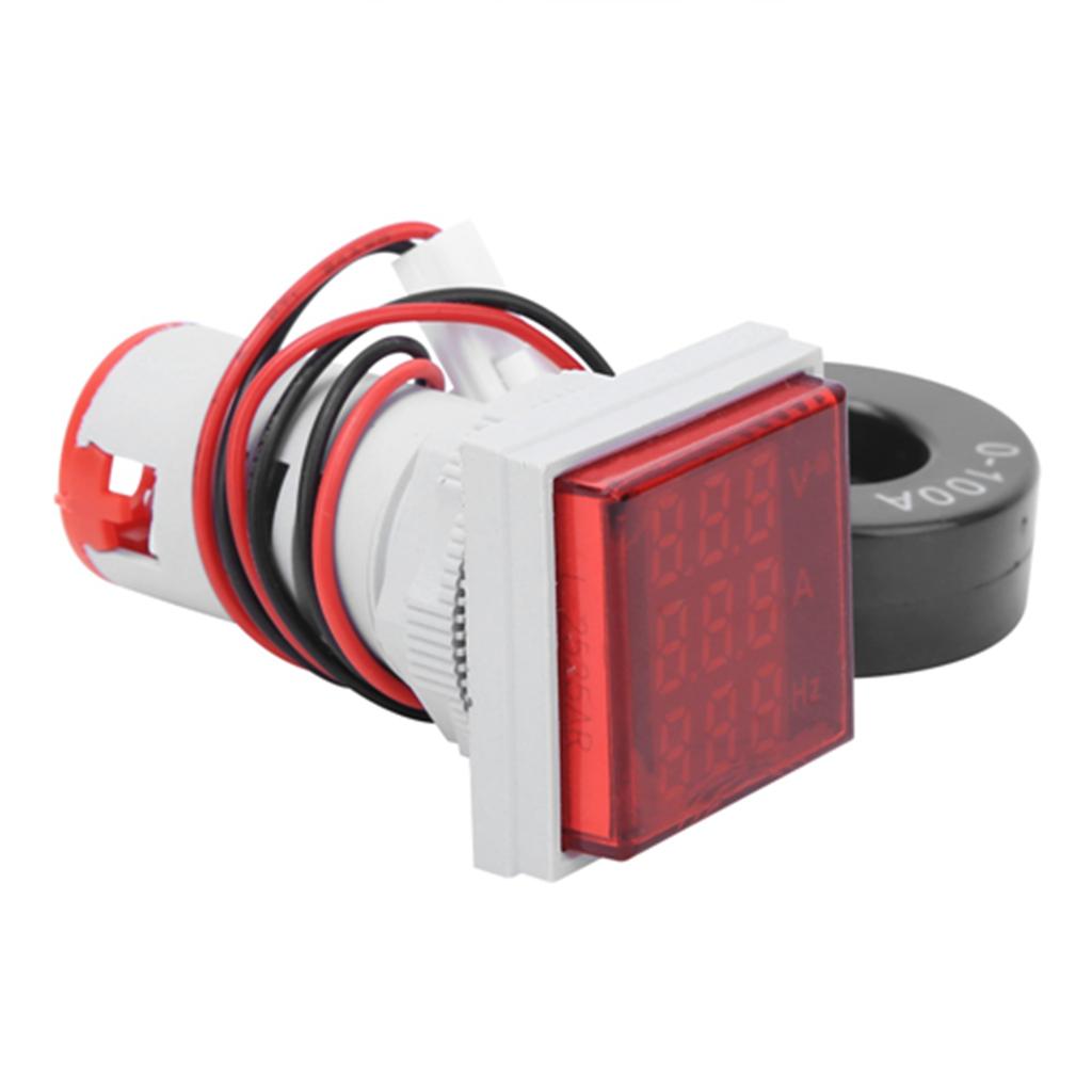 Multifunction Digital Meter Square 3 Digit Display AC Voltage Current Hertz Tester