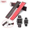 Genuine Leather Strap 22m for Ta-g He-uer F1 Watchband Red Stitches Wristwatches Band Fold Buckle Leather Watch Bracelet