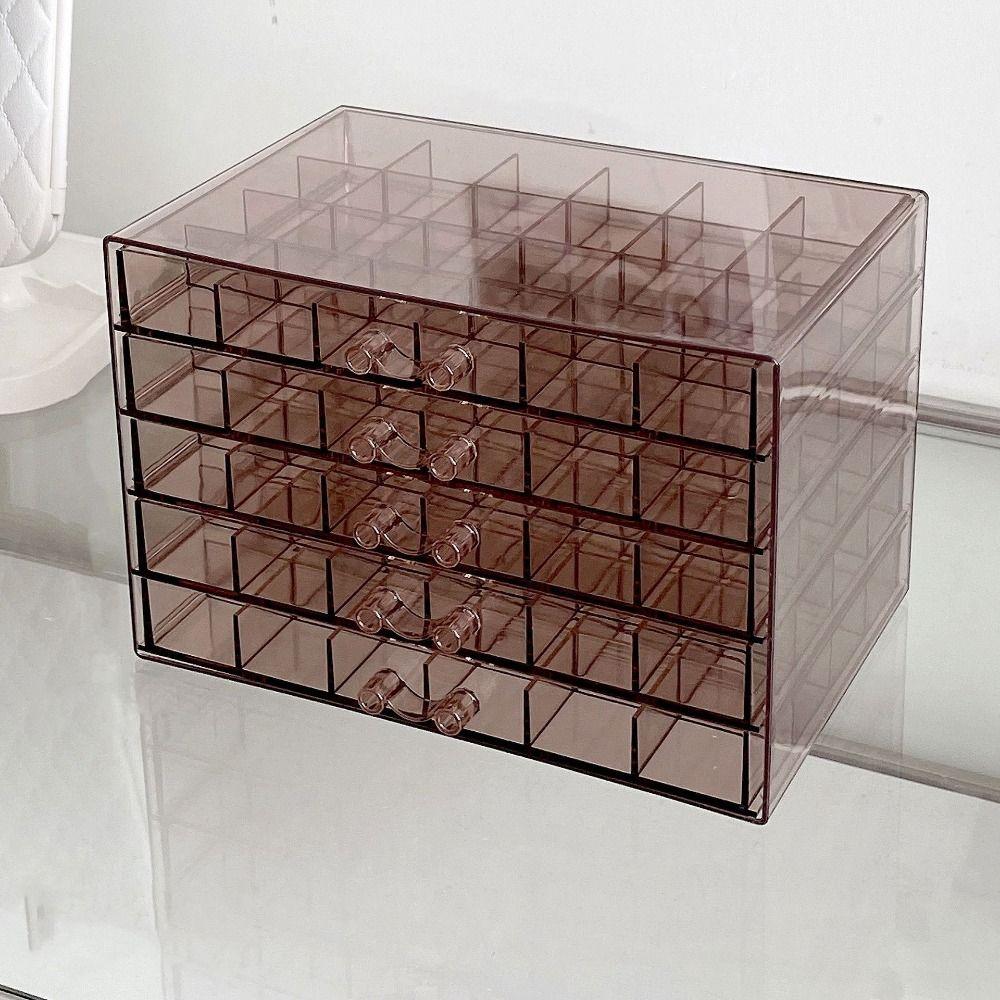 120Grids Jewelry Storage Box Acrylic Nail Art Organizer Box Jewelry Transparent Box  Vanity