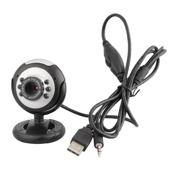 USB Webcam High 6 LED Night Clarity 12.0MP Light Web Camera Built-in Mic