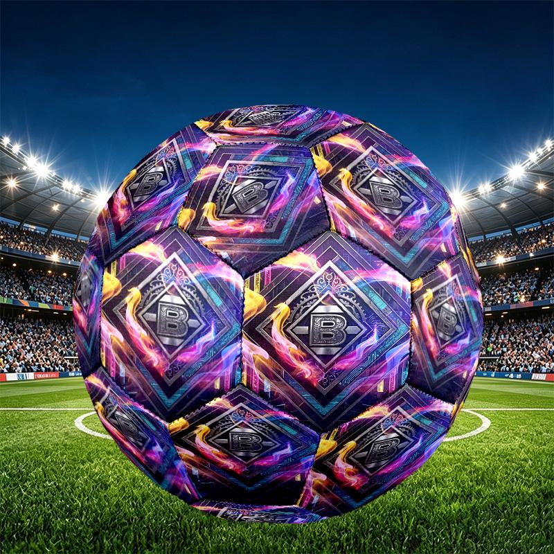 Borussia Monchengladbach Print Size 5 Soccer Ball, PU Wear Resistant Football for Match Training and Daily Practice, Birthday Gift for Soccer Fans
