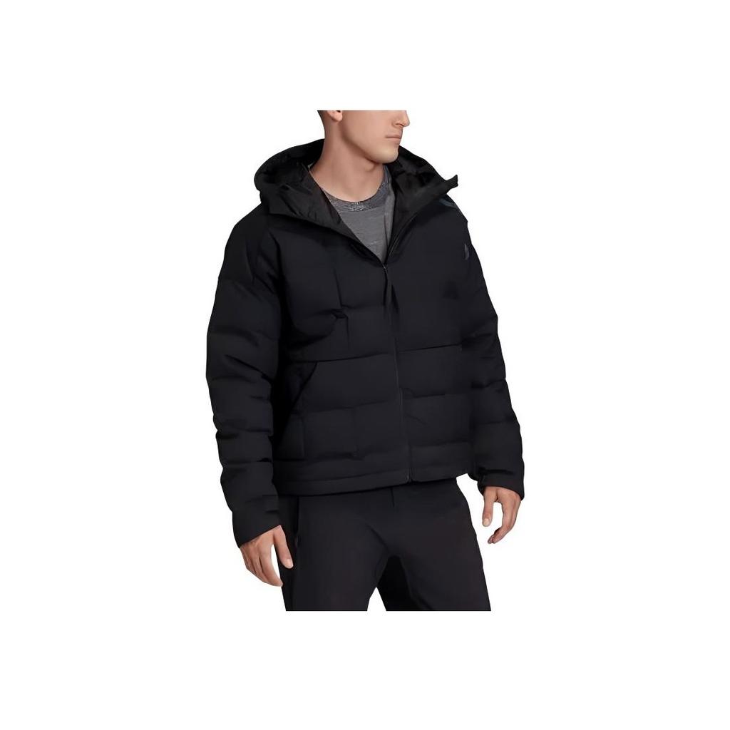 Adidas Solid Color High Collar Long Sleeve Down Jacket Men Outerwear Black FR6633