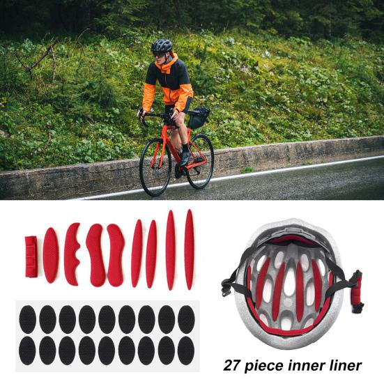 27Pcs/Set Sponge Helmet Pad Washable Soft Detachable Helmet Inner Padding for Cycling