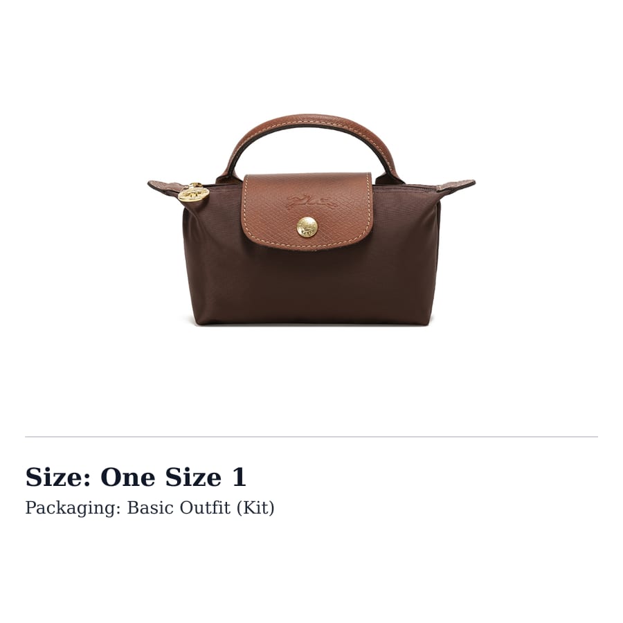 LONGCHAMP Fabric Cow Leather Dumpling Bag Makeup Bag Handbag Women's Tan 34175089P81