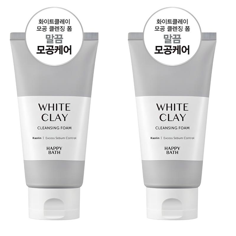 Пена для умывания Happy Bath White Clay с очищением пор, 150 г, 2 шт.