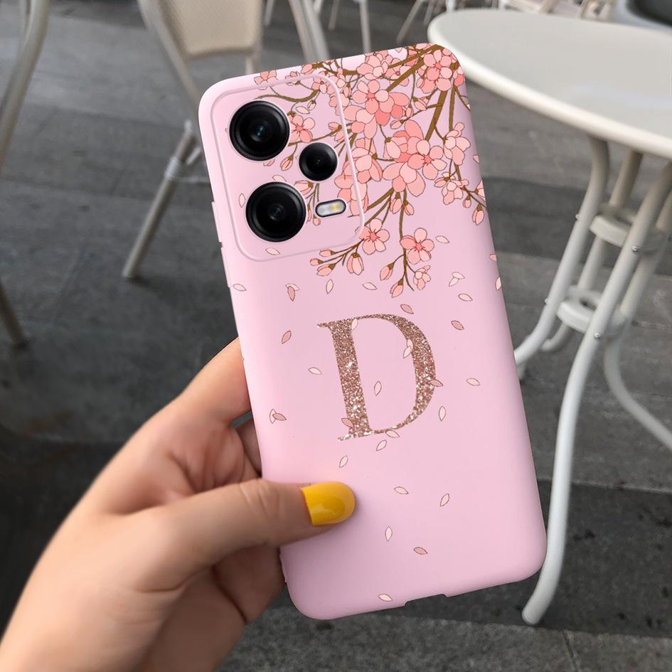 Чехол Для Xiaomi Redmi Note 12 Pro Буквы Чехол Для Телефона Модный Розовый Черный Силиконовый Чехол Для Xiaomi Redmi Note12 Pro Plus 5G Funda