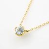Официальное ожерелье-солитер из желтого золота K10 с мартовским камнем и подарком на день рождения для шкатулки для драгоценностей Продукт 112536123018 4℃ Аквамарин, Женщины, В комплекте,