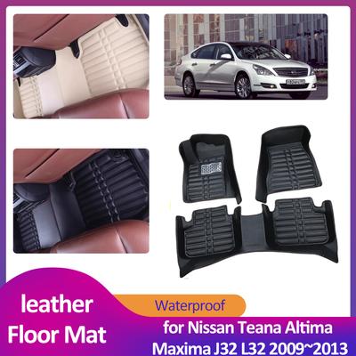 Автомобильный коврик для Nissan Teana Altima Maxima J32 L32 2009~2013 Кожаный напольный вкладыш Водонепроницаемый коврик Аксессуары
