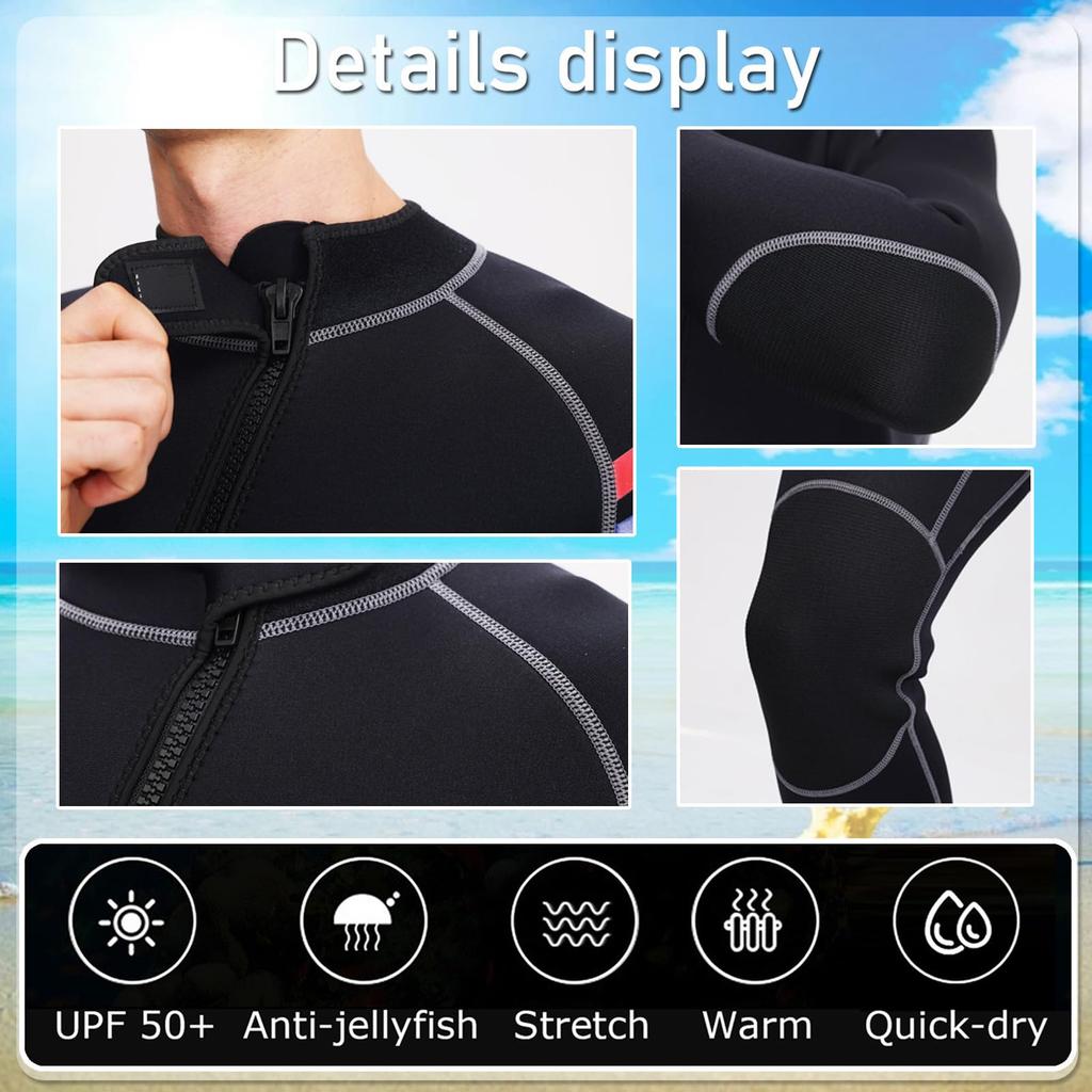 Индивидуальный цельный гидрокостюм 3 мм для пар, мужской и женский, с длинными рукавами, полный костюм для дайвинга, теплый костюм от солнца и медуз для серфинга и плавания