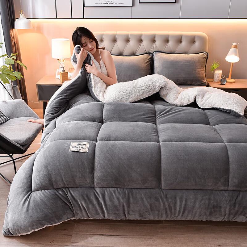 Двустороннее зимнее одеяло DZQ из овечьей шерсти с узором «снежинки»